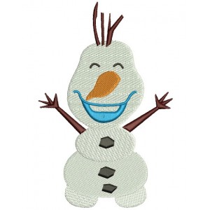 Looks Like Olaf Snow Man from Frozen Filled Machine Embroidery Design Digitized Pattern